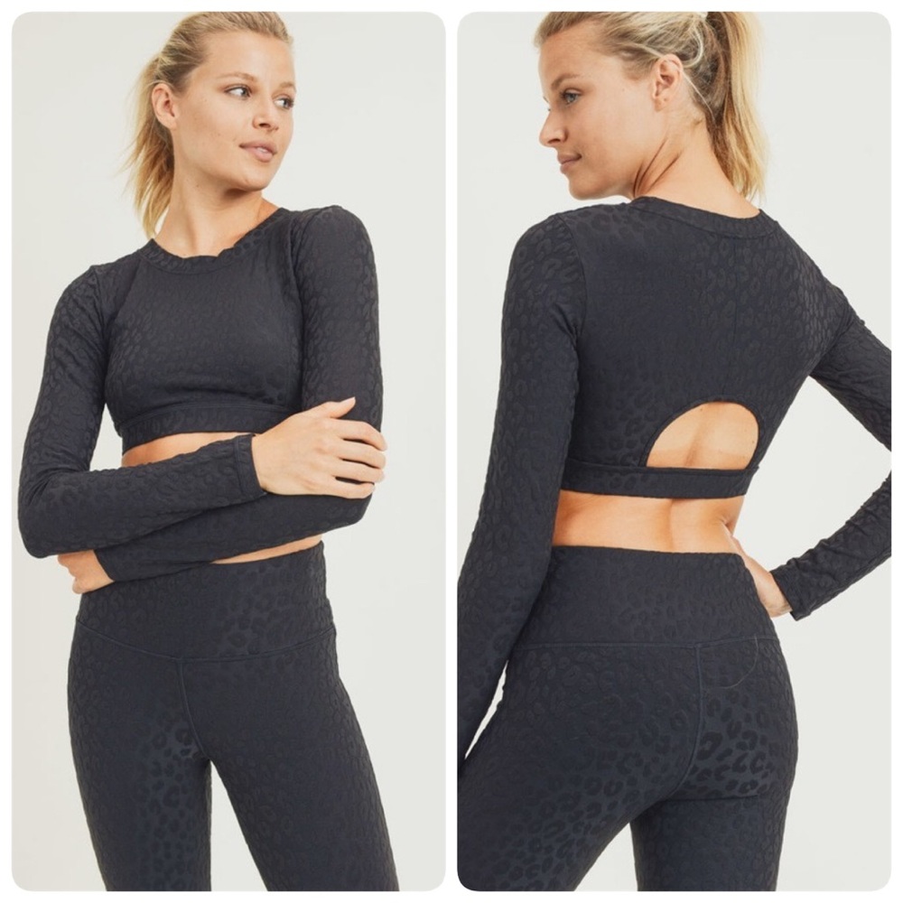 Black Long Sleeve Crop Top